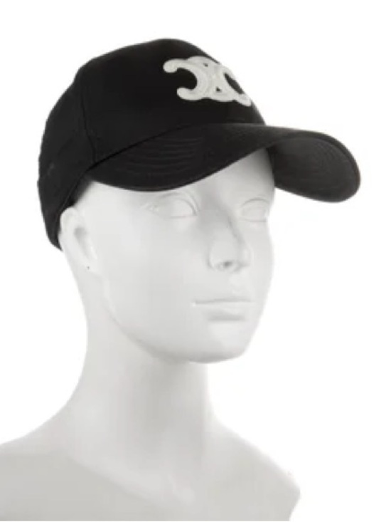 Celine Black Baseball Cap with White Logo - Men\'s Hat main image 3